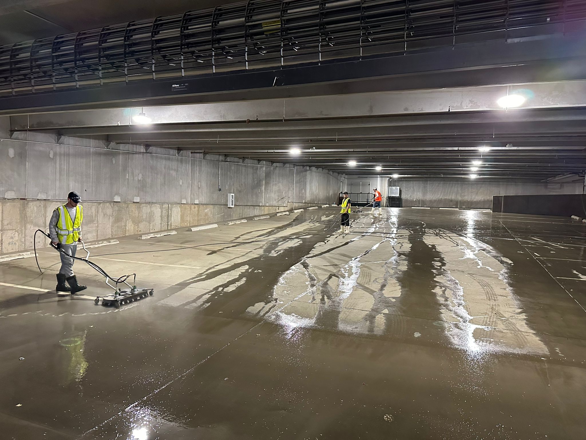 Parking garage and parking structure pressure washing