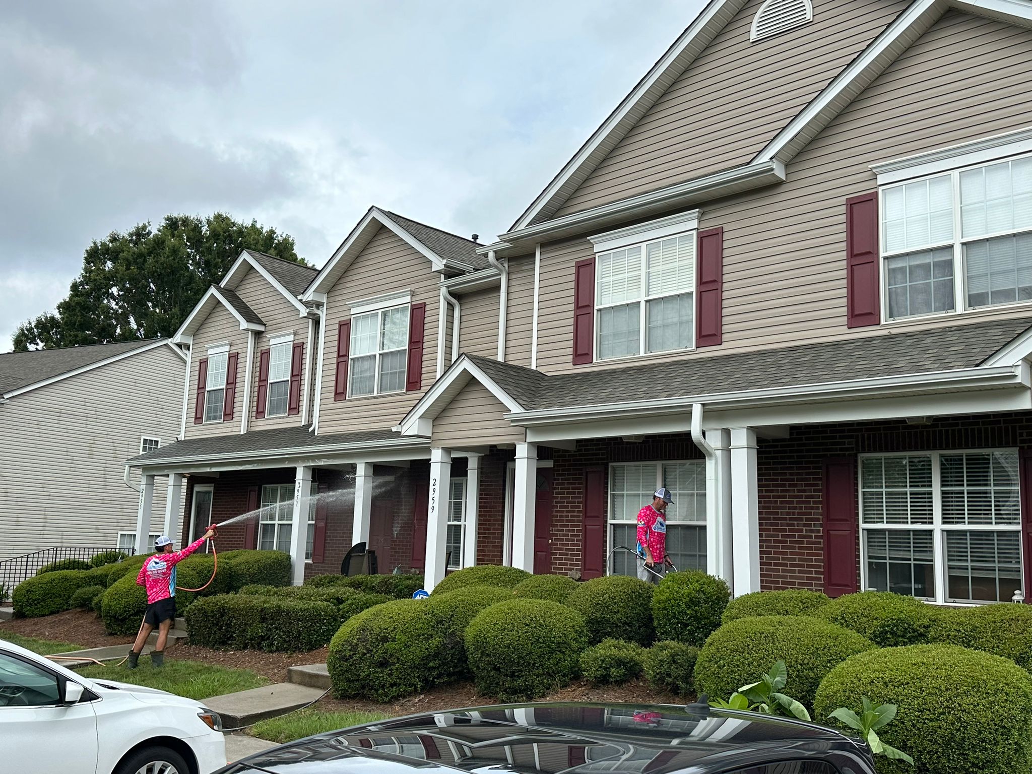 Professional driveway pressure washing service